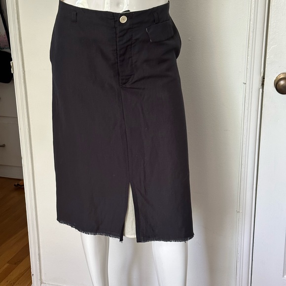 COPY - HANNOH linen lined skirt; Size 38; charcoal black with cream buttons - Picture 11 of 11